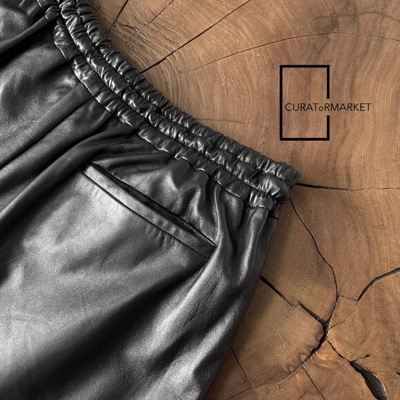 Jil Sander: EU46 $4000 Butter Soft Ovine Lamb Leather Runway Shorts SS24 - Picture 3 of 16